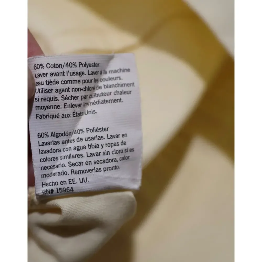 Martha Stewart everyday Pillowcase Standard Cotton Blend Yellow USA